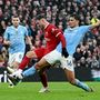 Alexis Mac Allister és Rodri a Liverpool FC - Manchester City Premier League mérkőzésen az Anfield stadionban 2024. március 10-én Liverpoolban, Angliában