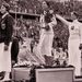 Elek Ilona az 1936-os berlini olimpia eredményhirdetésén