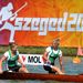 Takács Kincső (b) és Baravics Gyöngyvér örül, miután 500 méteren bronzérmet nyert 