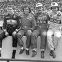 Minden idők egyik leghíresebb F1-fotója: Senna, Prost, Mansell, Piquet 1986-ban - később Senna, majd Mansell is bajnok lett