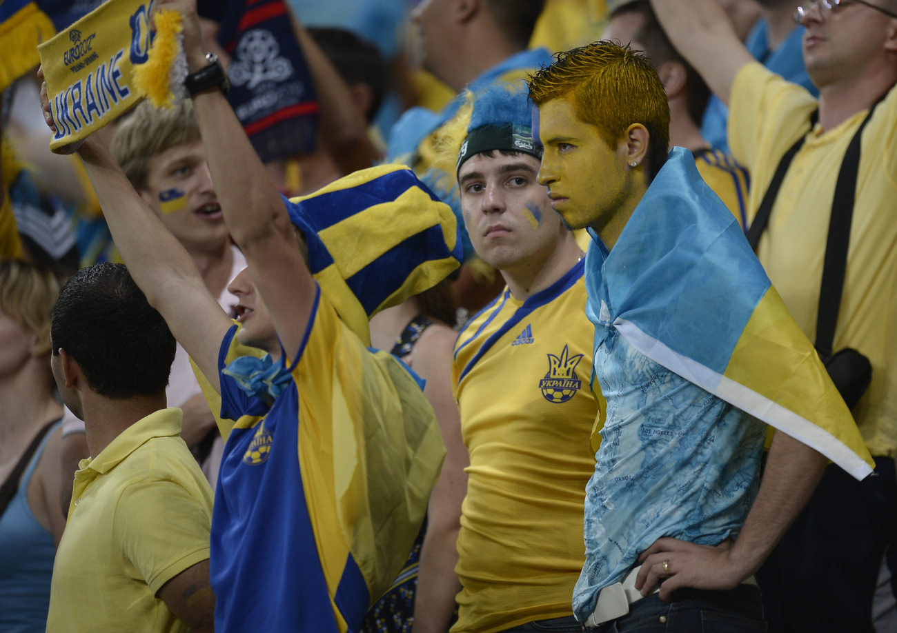Az ukrán szurkolók csalódottak, nem ezért festették ki magukat