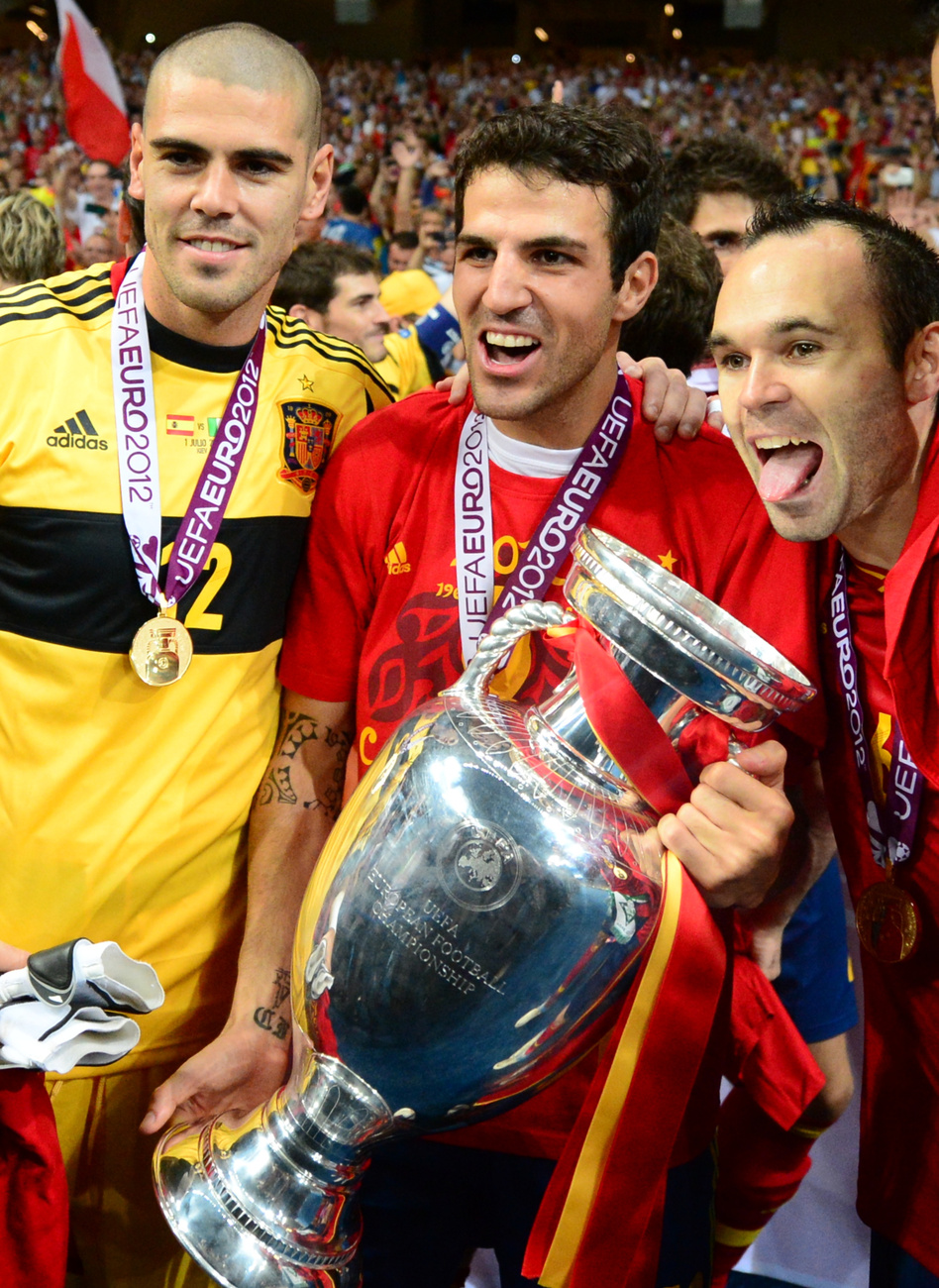 A spanyol válogatott a 2012-es Eb-győztes.