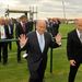 Telki, 2009. május 2. Joseph Blatter, a Nemzetközi Labdarúgó Szövetség elnöke és Kisteleki István bejárást tart a telki edzőközpont átadásán
