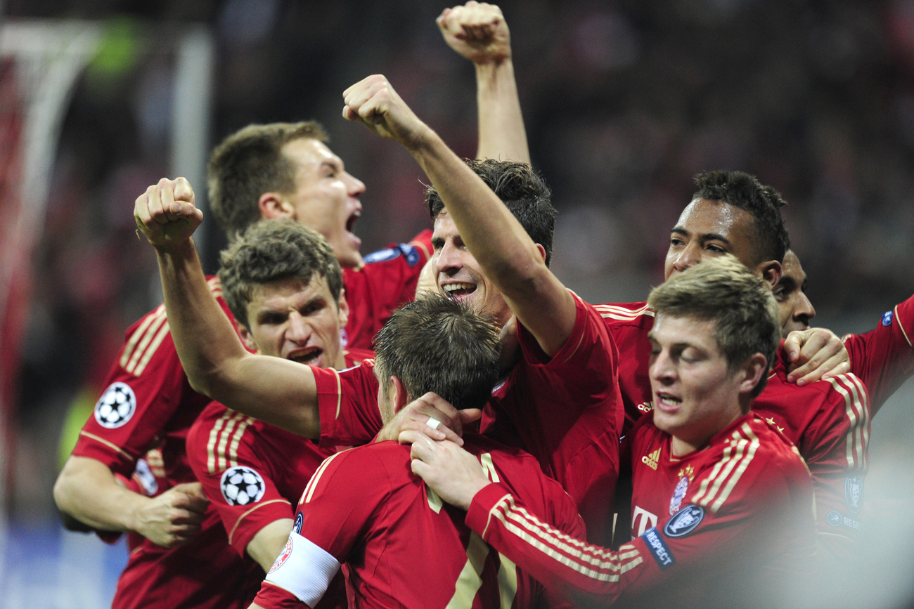 A 2. gól utáni Bayern-öröm
