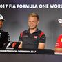 Lewis Hamilton és Kevin Magnussen és Sebastian Vettel 