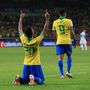 Roberto Firmino ünnepli a Brazil válogatott második gólját