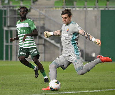 Ferencvárosi gólöröm a labdarúgó Bajnokok Ligája-selejtező 1. fordulójában játszott Ferencvárosi TC - Djurgarden mérkõzésen a Groupama Arénában 2020. augusztus 19-én.