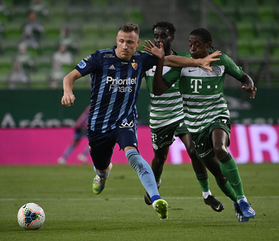 Ferencvárosi gólöröm a labdarúgó Bajnokok Ligája-selejtező 1. fordulójában játszott Ferencvárosi TC - Djurgarden mérkõzésen a Groupama Arénában 2020. augusztus 19-én.