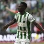 Adama Traoré ferencvárosi gólszerző a labdarúgó Bajnokok Ligája selejtezőjének 1. fordulójában játszott Ferencváros - Tobol Kosztanaj visszavágó mérkőzésen a Groupama Arénában 2022. július 13-án