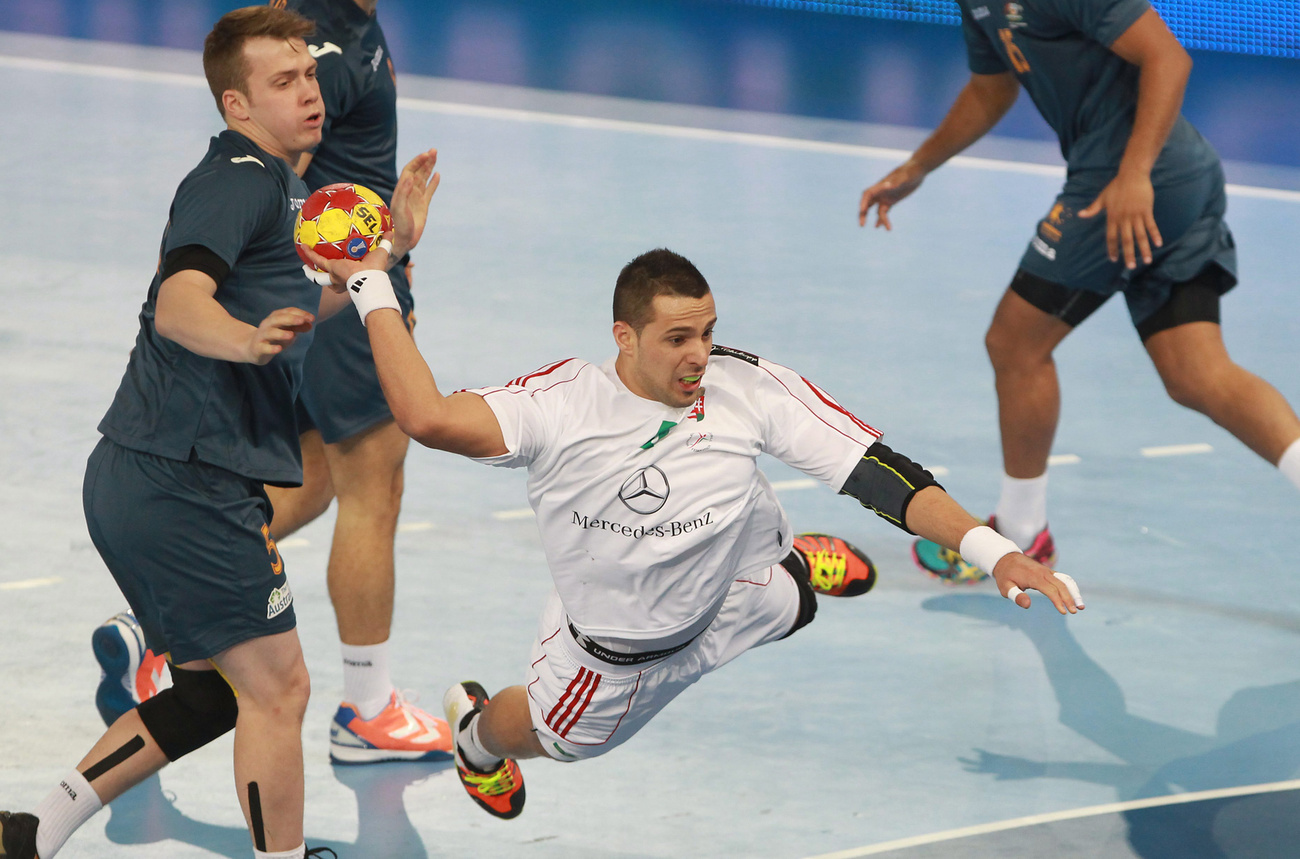  Magyarország - Ausztrália mérkőzésen a spanyolországi férfi kézilabda-világbajnokságon a madridi Caja Magica sportcsarnokban 