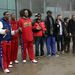 Rodman és a Harlem Globetrotters tagjai a phenjani reptéren