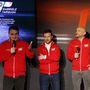 Michelisz új csapata, a BRC Racing: középen a csapatfőnök Gabriele Rizzo, jobbra pedig a csapattárs Gabriele Tarquini