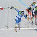 CANADA, Whistler : Katerina Smutna of Austria (L), Aino-Kaisa Saarinen of Finland (C) and Slovenia's Petra Majdic (R) compete in the women's Cross-Country Individual Sprint quater finals on February 17, 2010 at the Whistler Olympic Park during the Vancouver Winter Olympics. AFP PHOTO / DON EMMERT