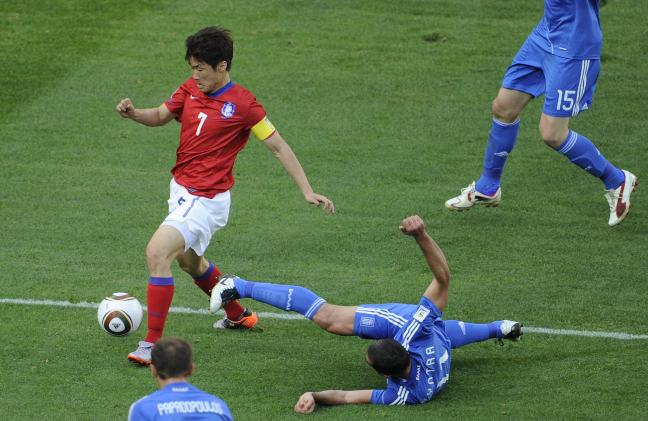 Dzso az első koreai gólt szerzi 