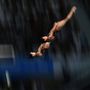 A mexikói Gabriela Agundez Garcia és Samantha Jimenez Santos a 10 méteres női szinkronugrás döntőjében