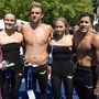 Az 5 kilométeres nyíltvízi úszás csapatversenyében hetedik helyen végzett magyar csapat tagjai Novoszáth Melinda, Rasovszky Kristóf, Juhász Janka és Gyurta Gergely (b-j) 