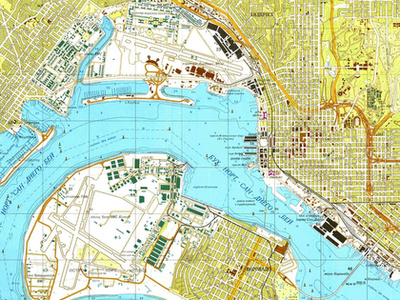 New York egy 1982-es szovhjet térképen (a jobb fölső sarokban Manhattan)