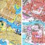 Oakland és a szomszédos Alameda 1981-es szovjet 8balra) és amerikai térképeken