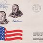 1969. július 20-i elsőnapi bélyegzővel ellátott képes levelezőlap, amit ugyancsak a floridai Cape Canaveralból adtak fel.