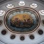 A Zichy-kastély könyvtártermének mennyezetét díszító freskó, Guido Reni olasz mester művének Pállik Béla által készített másolata.