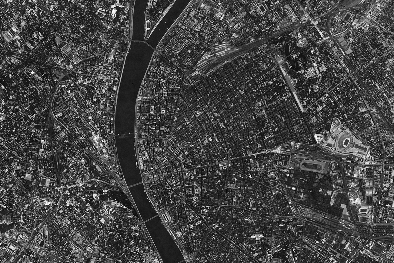 Budapest belvárosa 1968 májusában, a CIA kémfotóján.