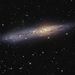 Burjánzó anyagfelhők, rózsaszínű csillagontó tartományok és kékes színű fiatal halmazok az NGC 55 jelű irreguláris galaxisban.