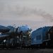 A fellövés helyszínére szállítják a Szojuz TMA-22 rakétát a kazahsztáni Baikonur űrrepülőtéren.