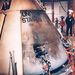 1967. január 27-én, a 34-es indítóálláson álló Apollo-űrhajó kabinjában gyakorlat közben tűz ütött ki. Grissom parancsnok ülése közelében egy kapcsoló rövidzárlatos lett, a szikrák pedig lángra lobbantották a sok gyúlékony anyagot is tartalmazó kabin berendezéseit. A 35 kilopascal nyomású tiszta oxigén légkört tartalmazó kapszulában a tűz villámgyorsan terjedt. A képen az Apollo űrhajó látható a tragédia másnapján, borításán a tűz nyomaival.