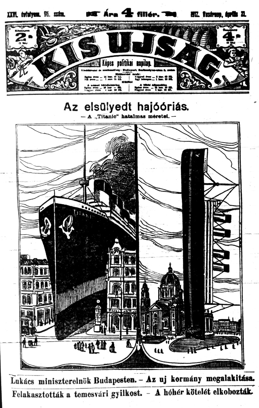 A halálhajó - Kacziány Ödön festménye a Vasárnapi Ujság április 28-i számában.