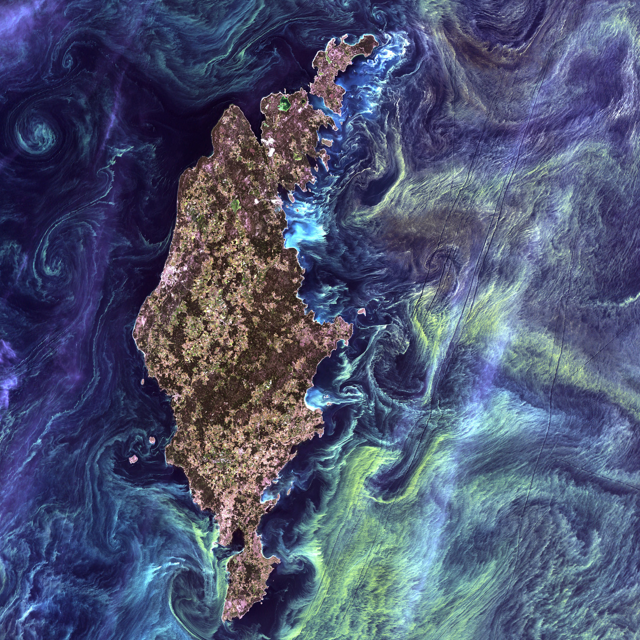 Kármán-féle örvénysor a Chile partjai fölötti felhőzetben (1999)
