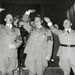 1937. Adolf Hitler, Julius Streicher és Hermann Goering karlendítése pártjuk kongresszusán.