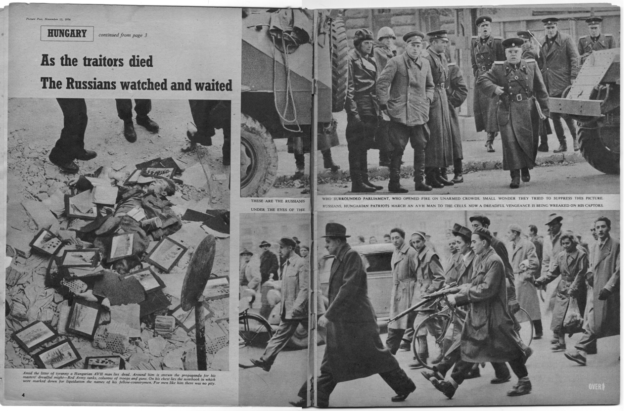 A Picture Posttal egyidőben közölt képes beszámolót a forradalomról a LIFE magazin is. A tízoldalas riport a lap 35. oldalán kezdődött, a borotvareklám után. (A fenti kép egy következő lapszámban jelent meg, a magyar nők küzdelmét bemutató cikk mellett.)