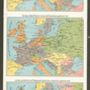 A legfelső térkép a háború előtti állapotot mutatja, majd az antant hatalmak elképzelései következnek, az utolsó térképen pedig Európa felosztását láthatjuk a központi hatalmak győzelme esetén.
(OSZK Térképtár, T 3 461)