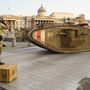 Egy Mark IV-es replika a tankok századik évfordulójára rendezett kiállításon a londoni Trafalgar-téren