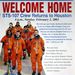 A houstoni irányítóközpont plakátja, hazavárták a visszatérő űrhajósokat.